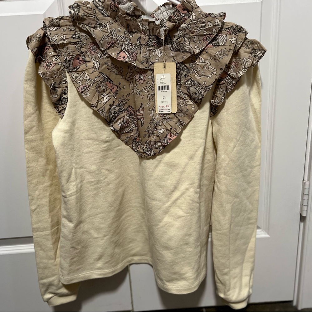 NWT ANTHROPOLOGIE ISABELLE RUFFLED PULLOVER